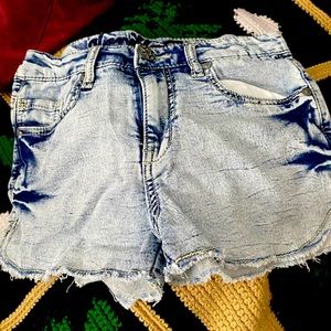 Acid wash short shorts
